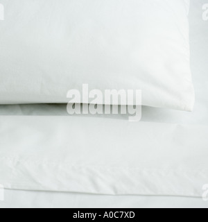 Still life of pillow and bed sheets Stock Photo