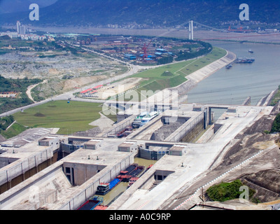Canal Lock at Three Gorges Dam Stock Photo
