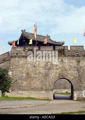 The City Wall and the City Gate Tower of Jingzhou in Hubei province China Stock Photo