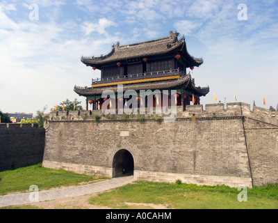 The City Wall and the City Gate Tower of Jingzhou in Hubei province China Stock Photo