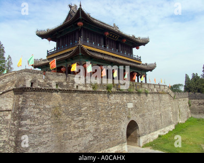 The City Wall and the City Gate Tower of Jingzhou in Hubei province China Stock Photo