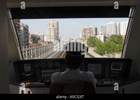 Light rail system, Wuhan, China Stock Photo