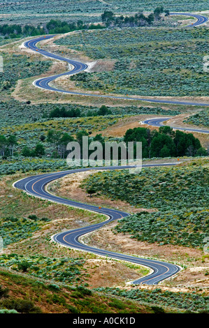 Winding road in Ruby Mountains Nevada Stock Photo