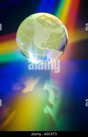 Light passing through a globe Stock Photo