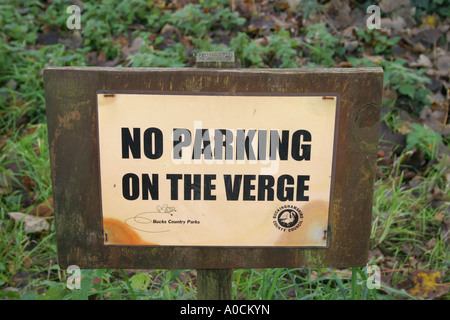 No Parking on the Verge sign near Slough Berkshire United Kingdom Stock Photo