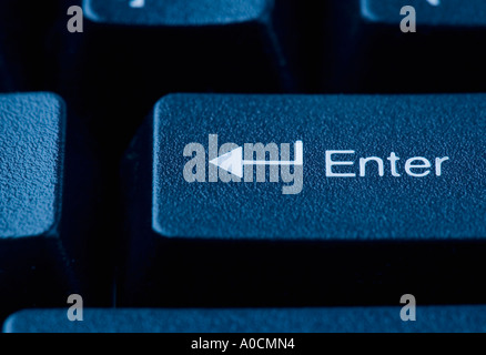 Still life of enter key on keyboard Stock Photo