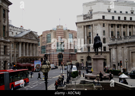 Bank London looking towards Poutry and Queen Victoria Street Stock Photo