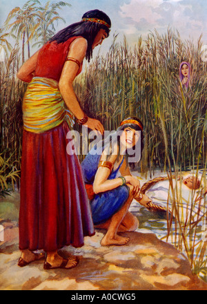 The Baby Moses Is Found By Pharaoh's Daughter Painting By Henry Coller Bible Story Stock Photo