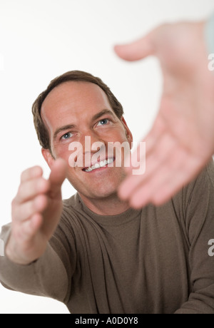 Two men shaking hands Stock Photo