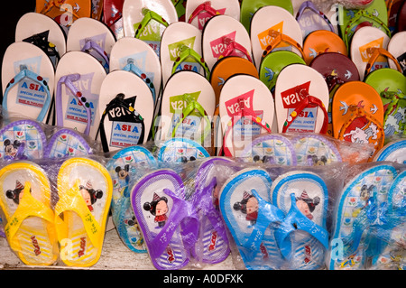 Stock photograph thong footwear on a market stall at Bago in Myanmar Stock Photo