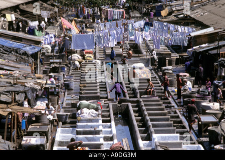 Dhobi ghat municipal laundry in Mumbai Bombay India Stock Photo