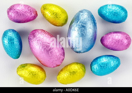 COLOURED EASTER EGGS Stock Photo