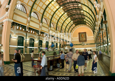 Vietnam Ho Chi Minh City Saigon Main Post Office Buu Dien Thanh Pho interior Stock Photo