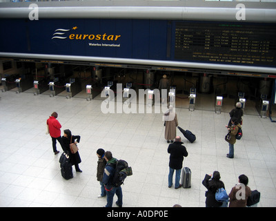 Waterloo station London England UK concourse check in Eurostar service to Europe Stock Photo