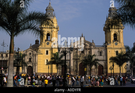 Cathedral Plaza de Armas Lima Peru Stock Photo