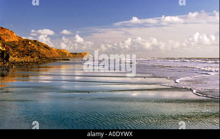 The Cliffs and beach at Compton Bay Isle of Wight looking towards Hanover Point Stock Photo