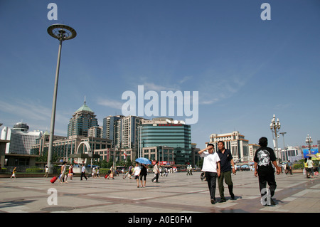 The forecourt of Beijing Railway station. Stock Photo