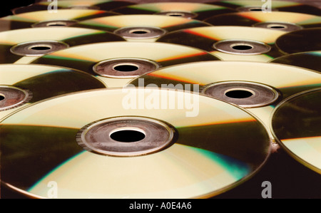 CD Rom discs form a pattern Stock Photo