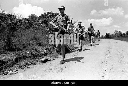 Rhodesian troops in the bush 1975 Stock Photo