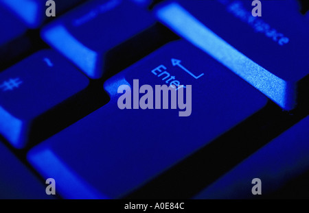 enter key on computer laptop Stock Photo