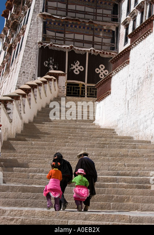 Up the steps- Potala Palace Lhasa Tibet 2 Stock Photo