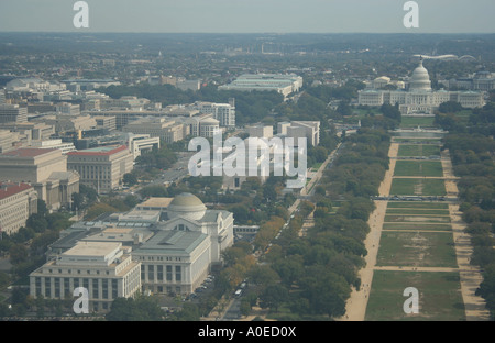 View of Capitol building, museums, government buildings lining the Mall from Washington Monument Washington DC  October 2006 Stock Photo