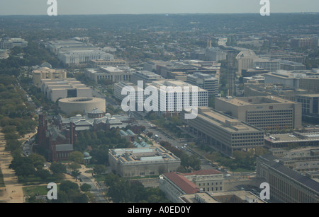 View of museums and government buildings lining the Mall from top of Washington Monument Washington DC  October 2006 Stock Photo