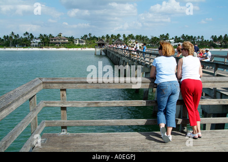 Seaside pier in Naples on the Gulf Coast Florida USA Stock Photo