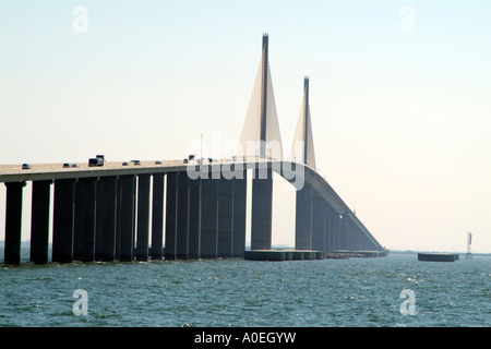 Sunshine Skyway Bridge which spans Tampa Bay Florida USA Stock Photo