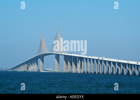 Sunshine Skyway Bridge which spans Tampa Bay Florida USA Stock Photo