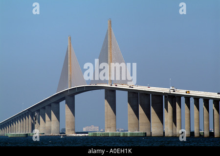 Sunshine Skyway Bridge which spans Tampa Bay Florida USA Stock Photo