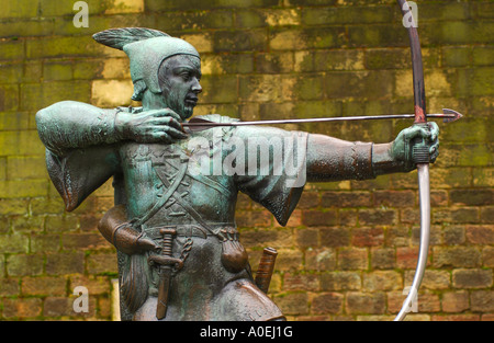 Statue of Robin Hood in Nottingham UK Stock Photo