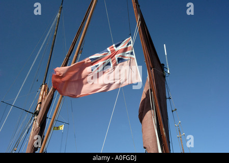 Red ensign flying in the wind