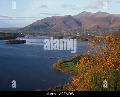 KESWICK LAKE DISTRICT CUMBRIA UK November Looking down on Keswick from a viewpoint high above Derwentwater Stock Photo