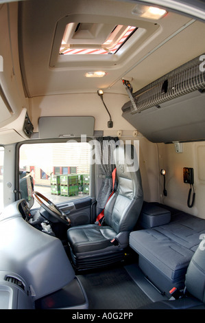 interior details of scania r500 v8 lorry cab Stock Photo