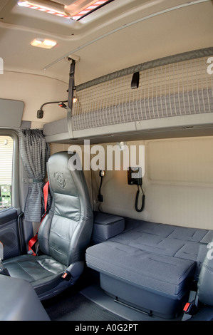 interior details of scania r500 v8 lorry cab Stock Photo