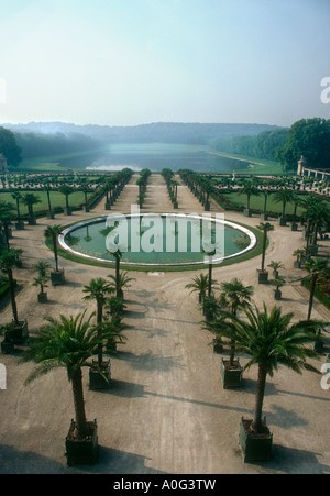 French Louis XIV ecommissioned architects Louis le Vau and Jules Hardouin to build the chateau of Versailles in France 1668 Stock Photo