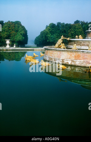 French Louis XIV ecommissioned architects Louis le Vau and Jules Hardouin to build the chateau of Versailles in France 1668 Stock Photo