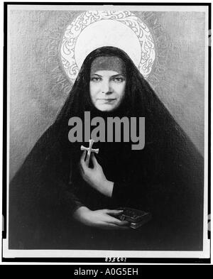 Seated portrait of Saint Frances Xavier Cabrini patron saint of ...