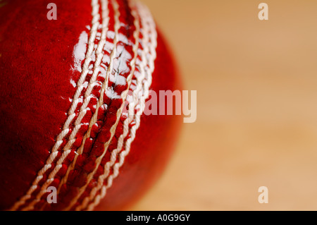 Close up of cricket ball Stock Photo