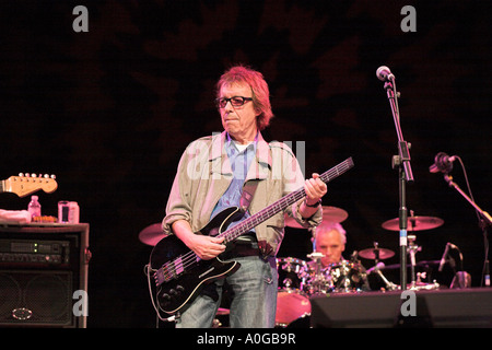 Bill Wyman playing electric bass guitar Stock Photo