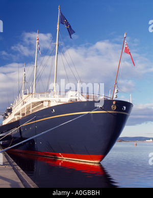 The Royal Yacht Britannia berthed at Ocean Terminal, Leith Docks, Leith, Edinburgh, Scotland, UK Stock Photo