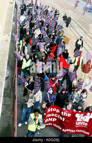 Anti BNP protest and rally ,Blackpool,Lancashire,England,UK Stock Photo