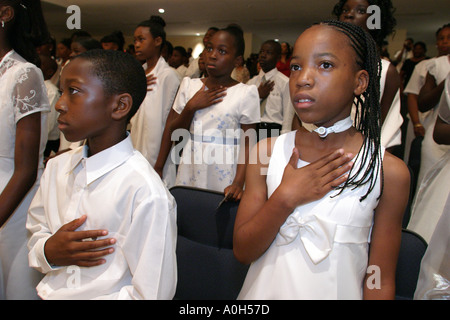 Miami Florida,Poinciana Park Elementary School,campus,primary,education,campus,fifth 5th grade graduation promotional exercise,student students educat Stock Photo