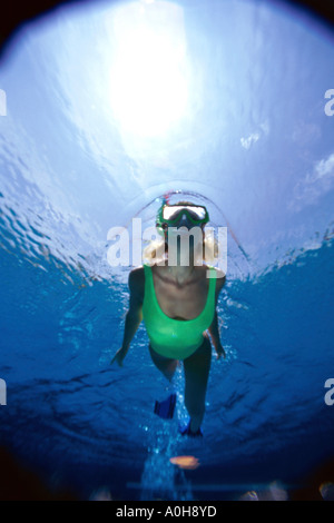 Young woman swimming underwater in swimming pool Stock Photo - Alamy