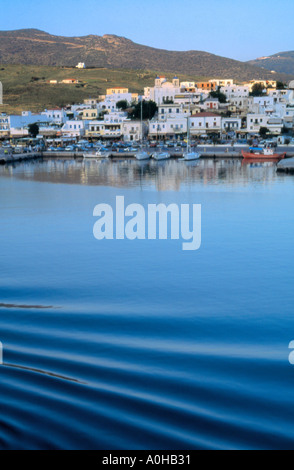 Gavrion and the harbour Andros Greece Stock Photo