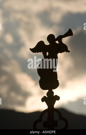 Cemetery angel Lake Resia Alto Adige Italy Stock Photo