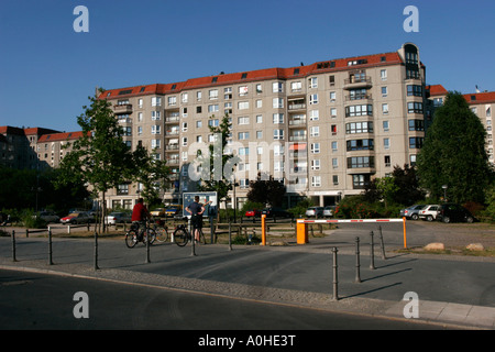 Germany East Berlin Site of Hitlers bunker now a car park of a housing estate Stock Photo