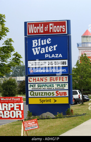 Blue Water plaza sign in Fort Gratiot Michigan Stock Photo Alamy