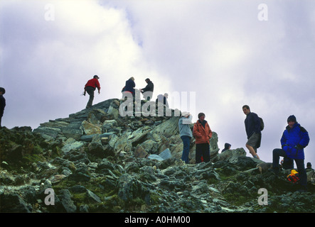 Summit Mount Snowdon Yr Wydffa 1085 meters Gwynedd North Wales UK United Kingdom Europe Stock Photo